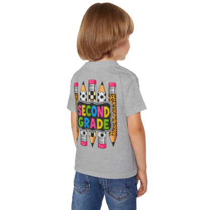 Second Grade Toddler T-Shirt — Colorful Pencils Back-to-School Tee