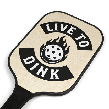 Pickleball Paddle Set — "Live to Dink" Wooden Pickleball Paddles with Balls