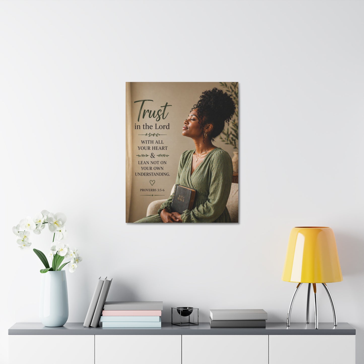 Trust in the Lord Wall Canvas — Proverbs 3:5-6 Inspirational Faith Print