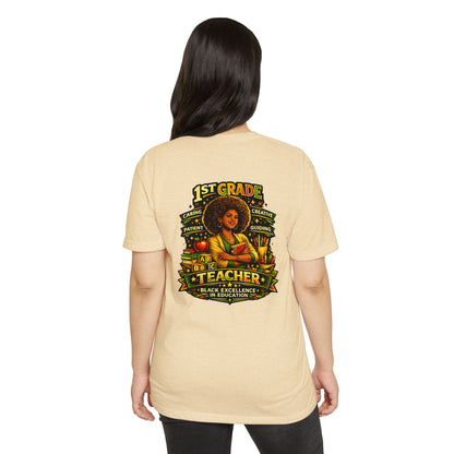 1st Grade Teacher T-Shirt — Black Excellence in Education Tee