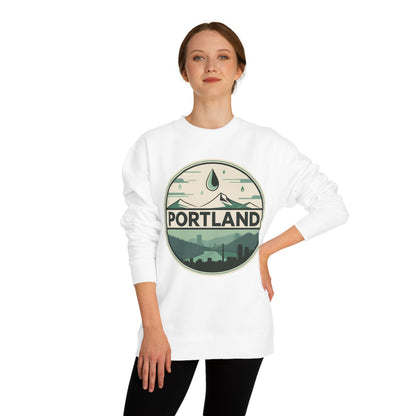 Portland Rainy Skyline Crewneck Sweatshirt