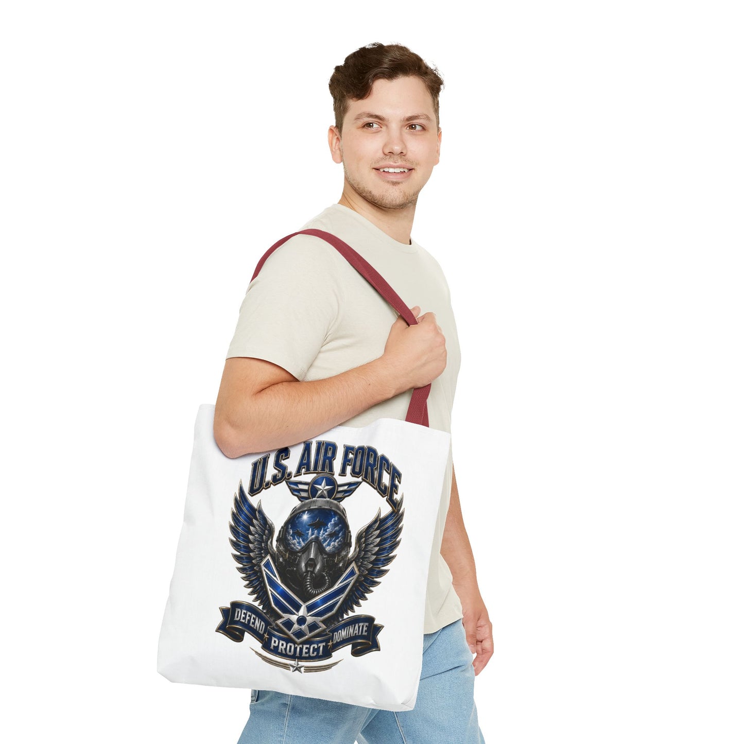 U.S. Air Force Emblem Tote Bag — Military Wings & Skull Design