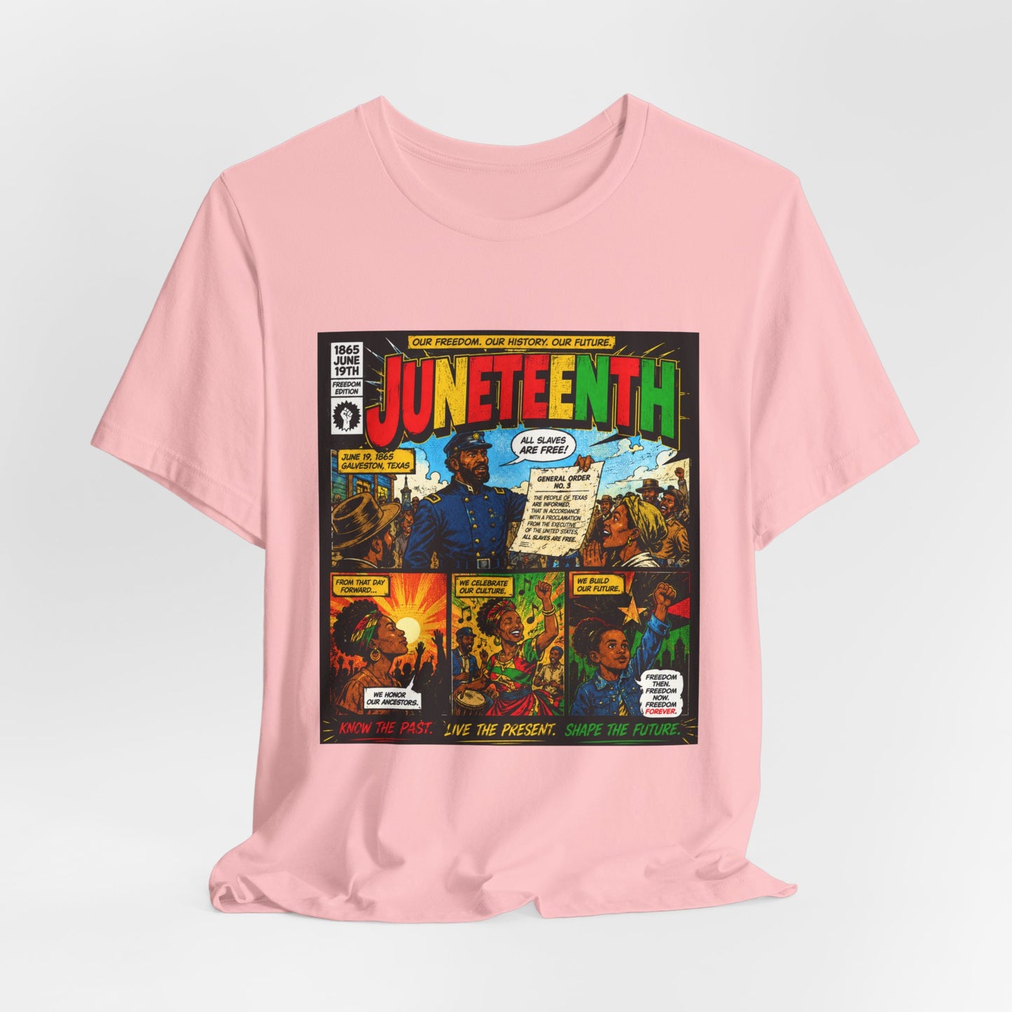 Juneteenth Comic-Style T-Shirt — Retro Celebration Tee