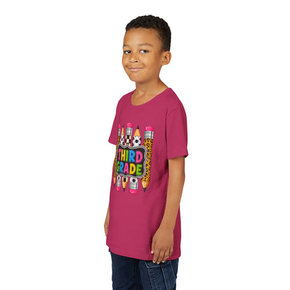 Third Grade Youth T-Shirt — Colorful Pencil Back-to-School Tee