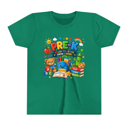 Pre-K Ready To Learn Kids T-Shirt — Colorful Preschool Back-to-School Tee