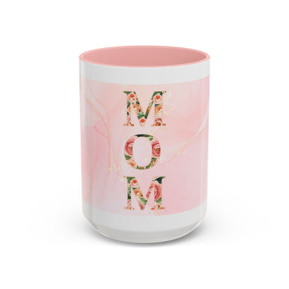 Mom Floral Accent Coffee Mug – Pink Mother's Day Gift (11/15oz)