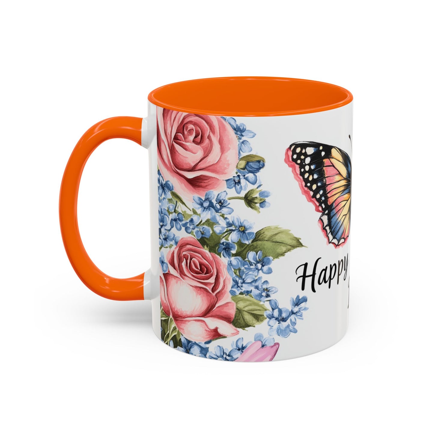 Mother's Day Butterfly Floral Accent Coffee Mug – "Happy Mother's Day"