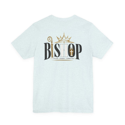 Bishop Graphic Tee — 'BISHOP' Crown & Crosier Church Leadership Shirt