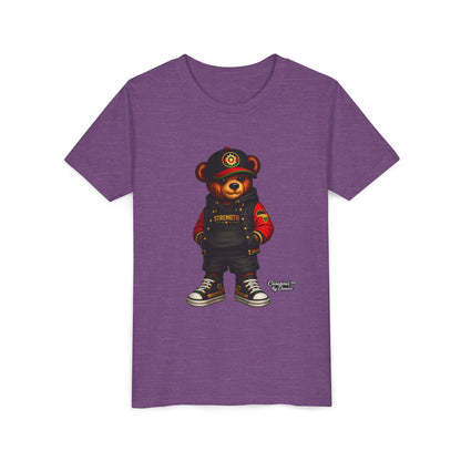 Kids Teddy Bear Streetwear Tee — 'Strength' Graphic Youth T-Shirt