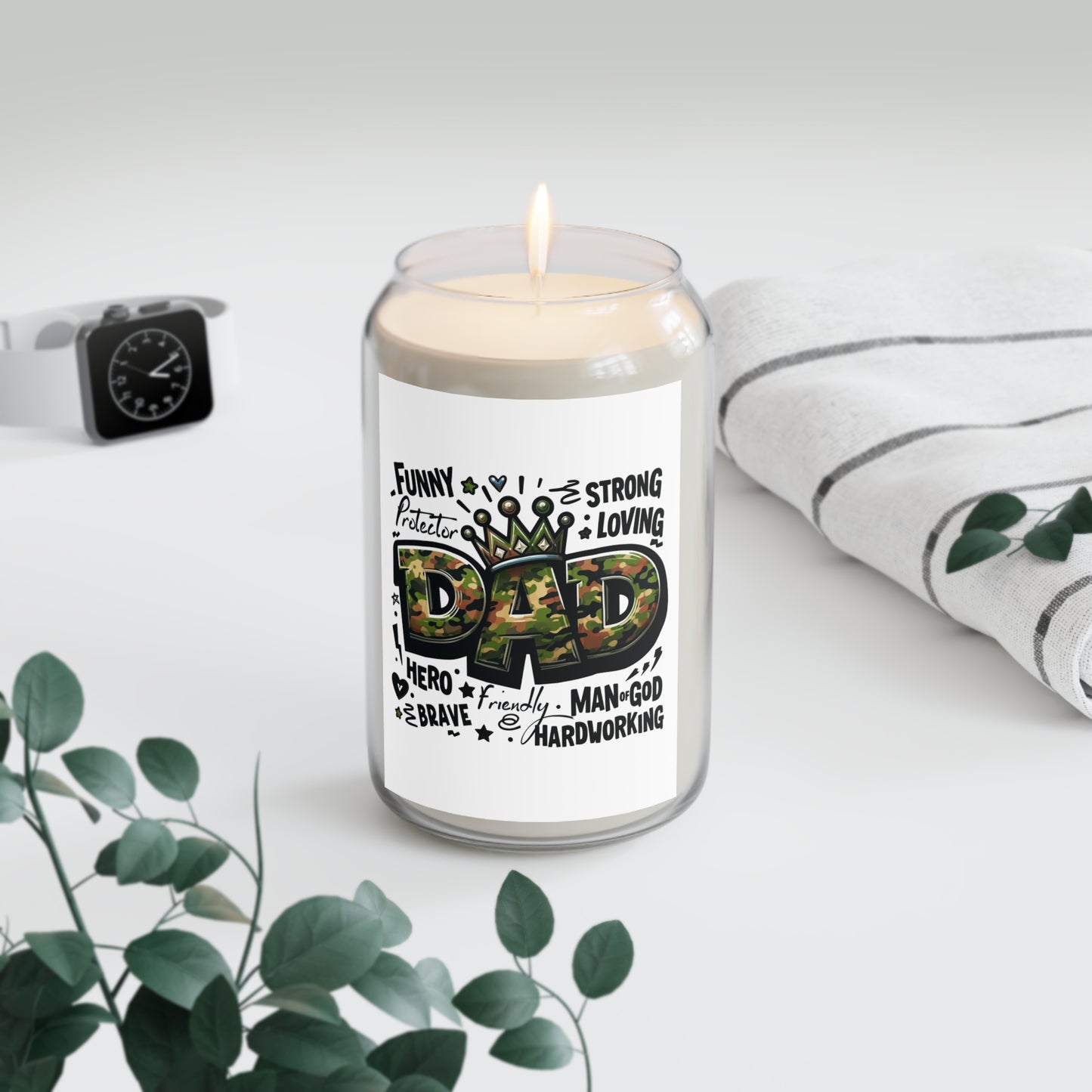 Dad Tribute Soy Candle — 13.75oz Scented Jar (Funny, Strong, Loving)