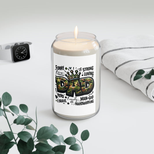 Dad Tribute Soy Candle — 13.75oz Scented Jar (Funny, Strong, Loving)