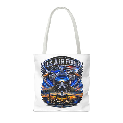 U.S. Air Force Aviator Tote Bag – 'Aim High' Military Pilot Design