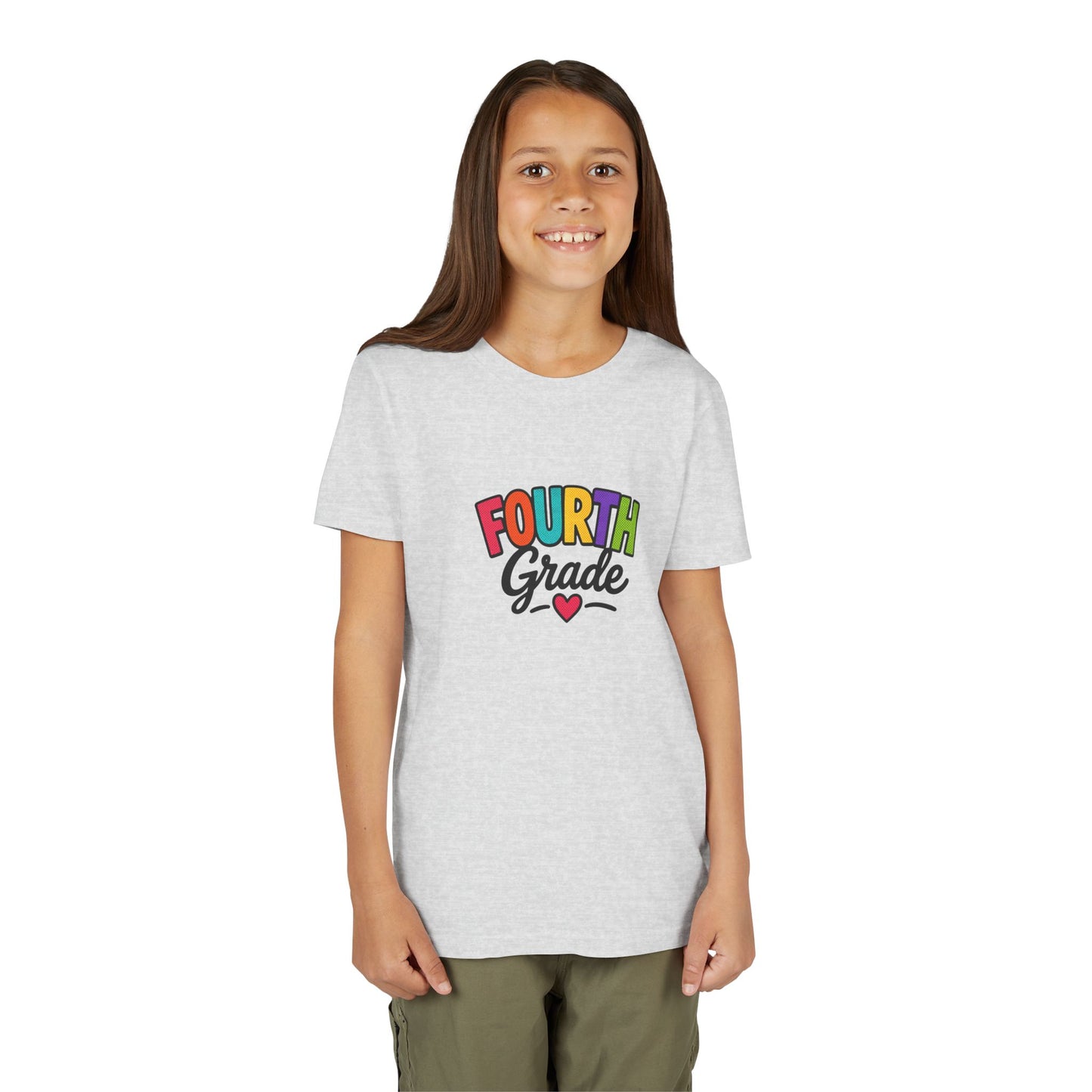 Fourth Grade Youth Tee — Colorful Back-to-School Shirt with Heart