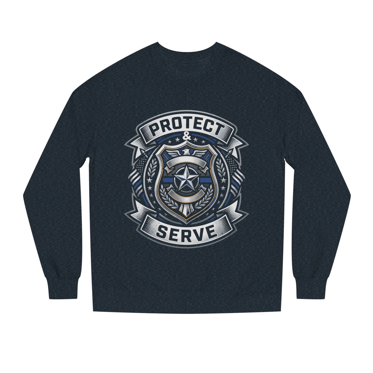 Protect & Serve Sweatshirt — Police Badge Crewneck