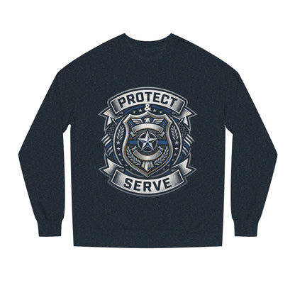 Protect & Serve Sweatshirt — Police Badge Crewneck