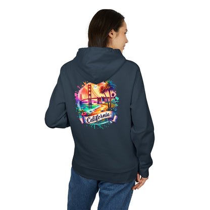 California Sunset Hoodie — Colorful Golden Gate Palm Beach Graphic