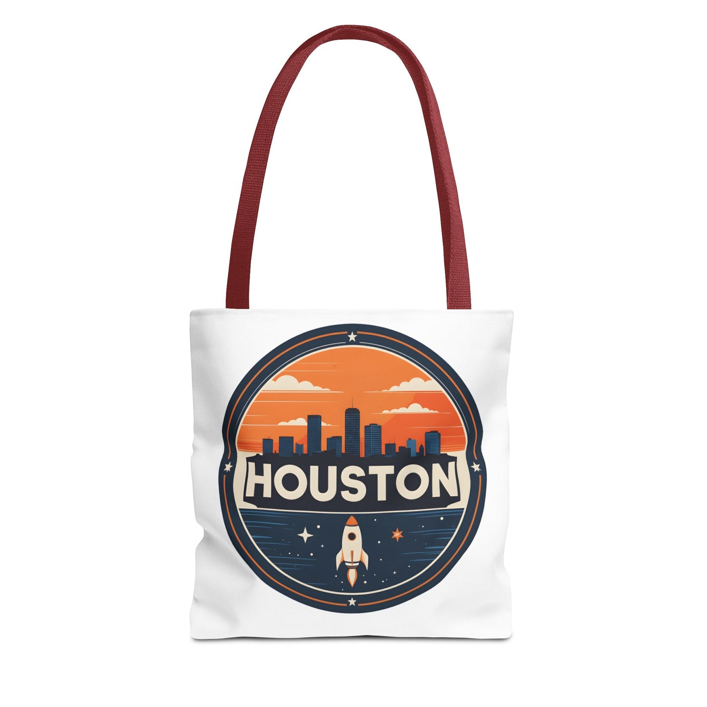 Houston Skyline Rocket Tote Bag – Retro Space City Canvas Tote