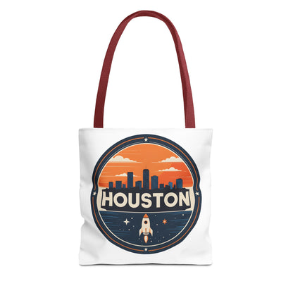 Houston Skyline Rocket Tote Bag – Retro Space City Canvas Tote