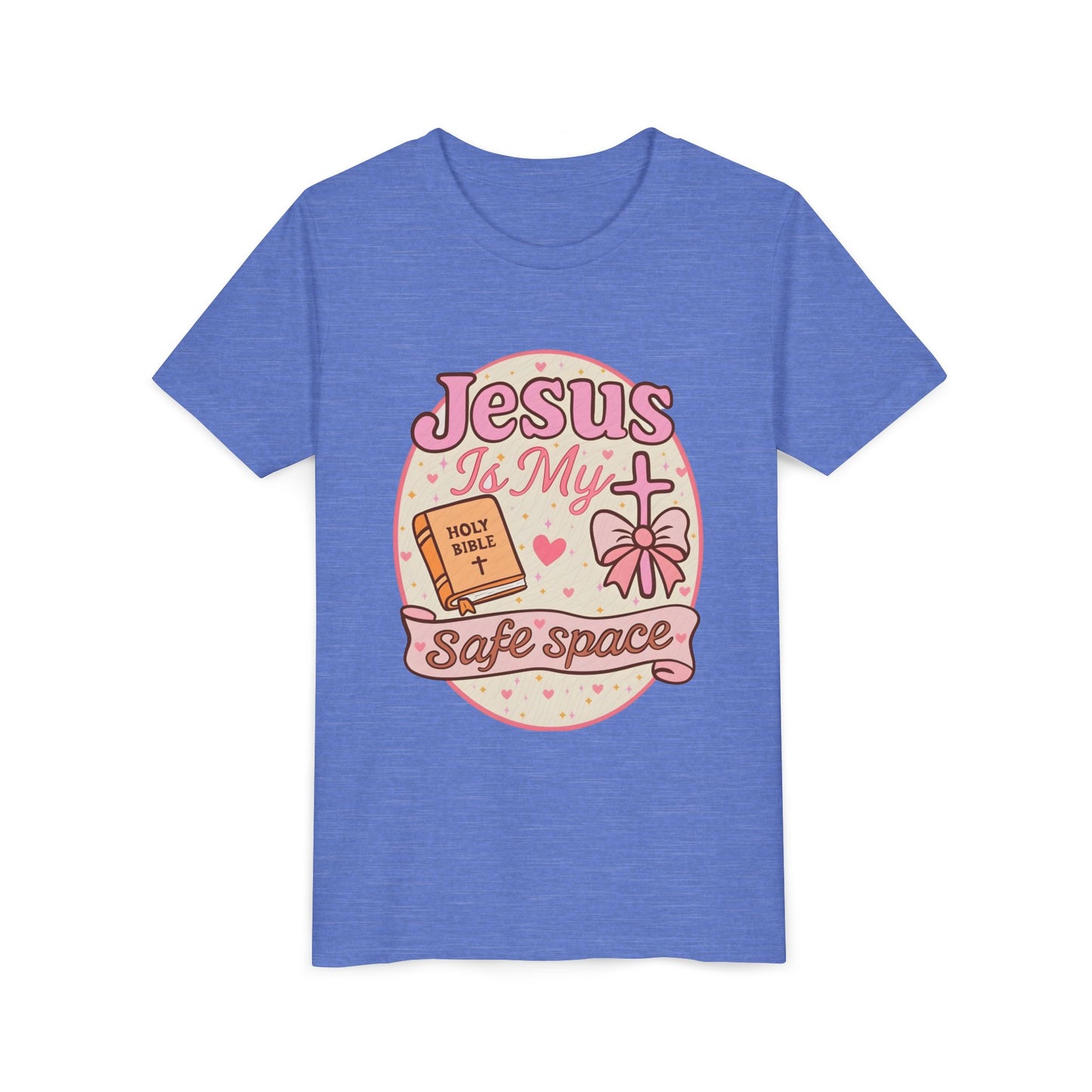Youth Tee — "Jesus Is My Safe Space" Christian Kids T-Shirt