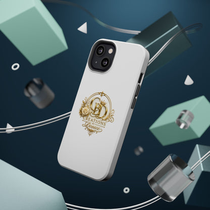 Magnetic Impact-Resistant Phone Case — Gold Floral Crest Logo