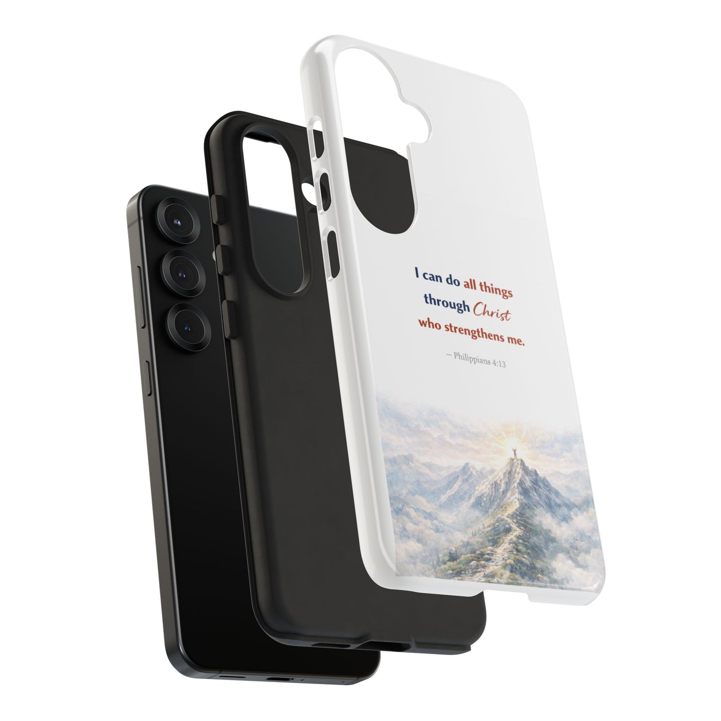 Christian Phone Case – “I Can Do All Things Through Christ” Inspirational Tough Case