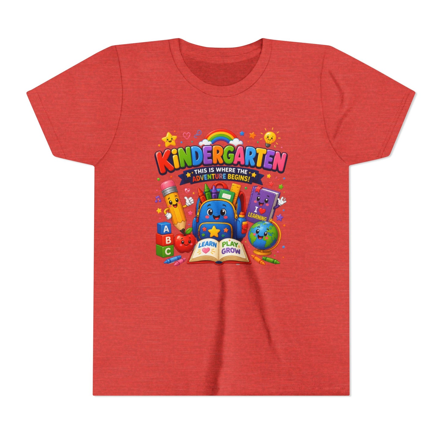 Kindergarten Kids T‑Shirt — 'Kindergarten: This Is Where the Fun Begins' Colorful Back-to-School Tee