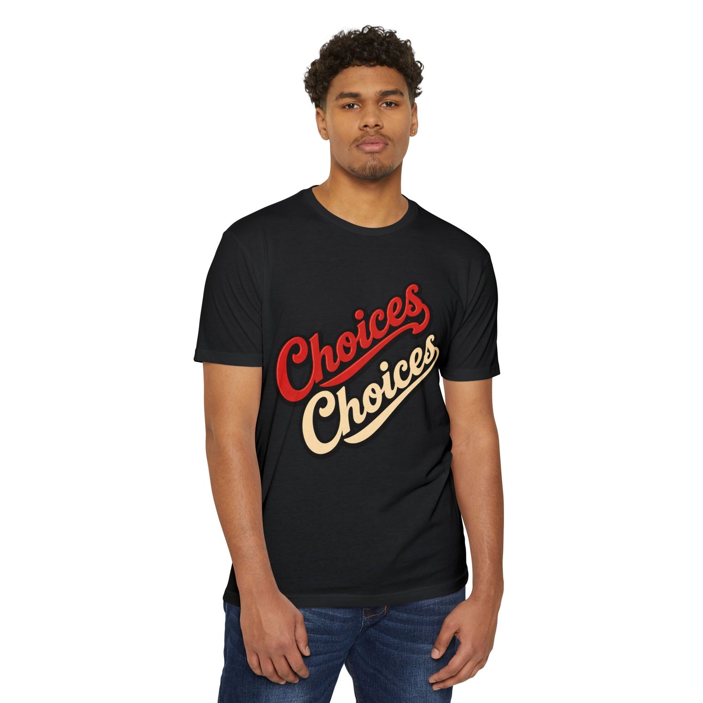 Choices Script T-Shirt — Retro Double-Word Graphic Tee