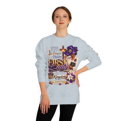 First Lady Faith Sweatshirt — Christian Prayer & Kingdom Crown Design