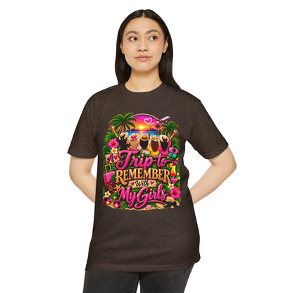 T-Shirt — 'A Trip to Remember With My Girls' Tropical Bachelorette/Besties Tee