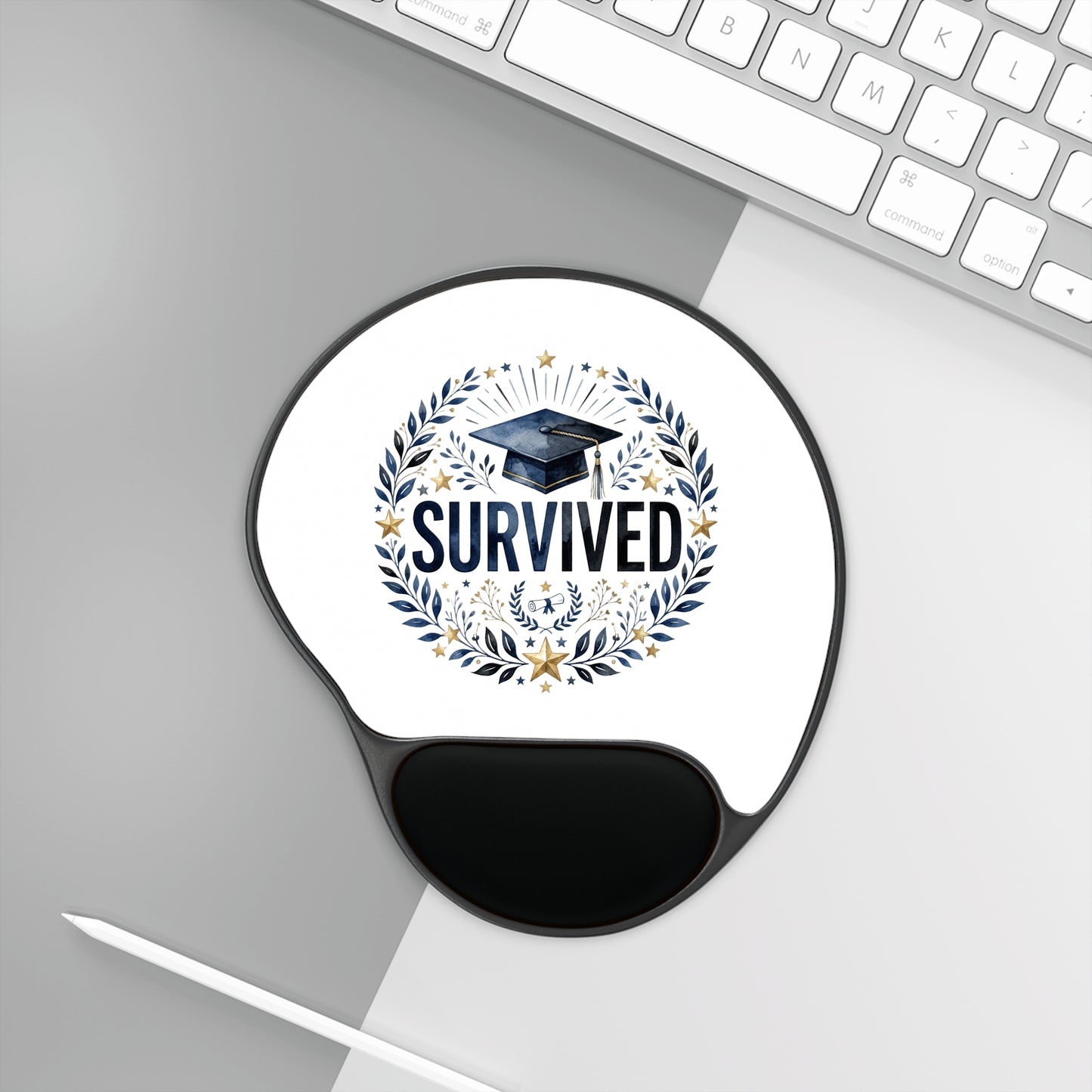 Graduation 'Survived' Mouse Pad with Wrist Rest