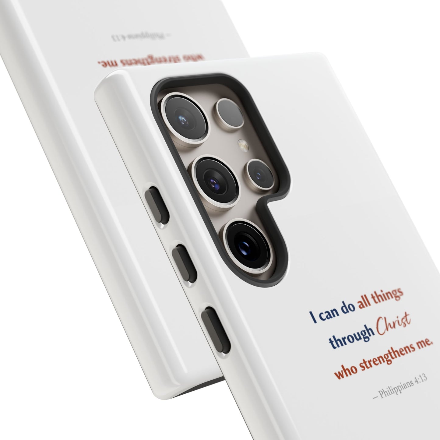 Christian Phone Case – “I Can Do All Things Through Christ” Inspirational Tough Case