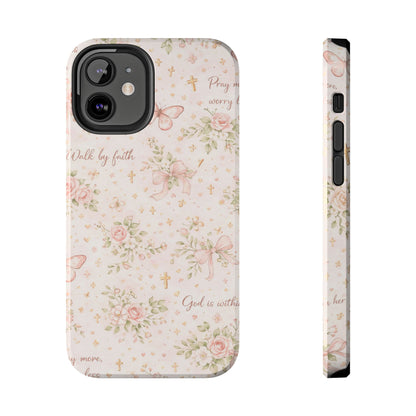 Walk By Faith Phone Case | Christian Floral iPhone Case