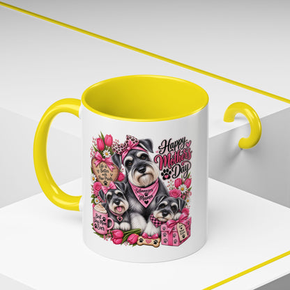 Mother's Day Schnauzer Coffee Mug — Happy Mother’s Day Dog Mom Accent Mug