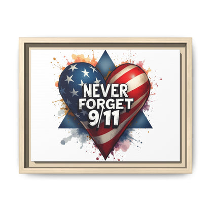 Never Forget 9/11 Framed Canvas Print