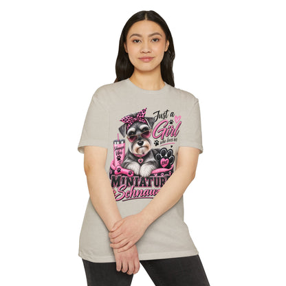 Miniature Schnauzer T-Shirt — "Just a Girl Who Loves Her Miniature Schnauzer" Cute Dog Tee