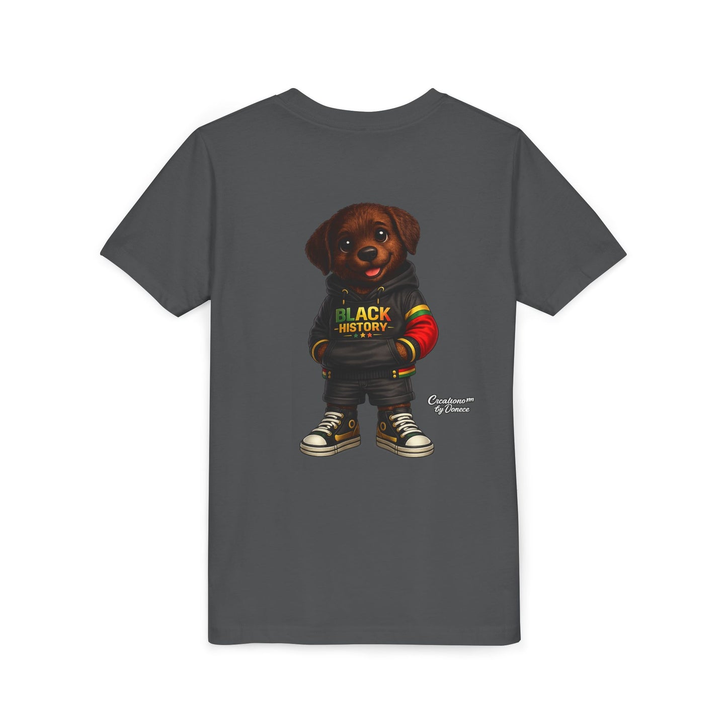 Youth Tee — Cute Puppy 'Black History' Graphic Shirt
