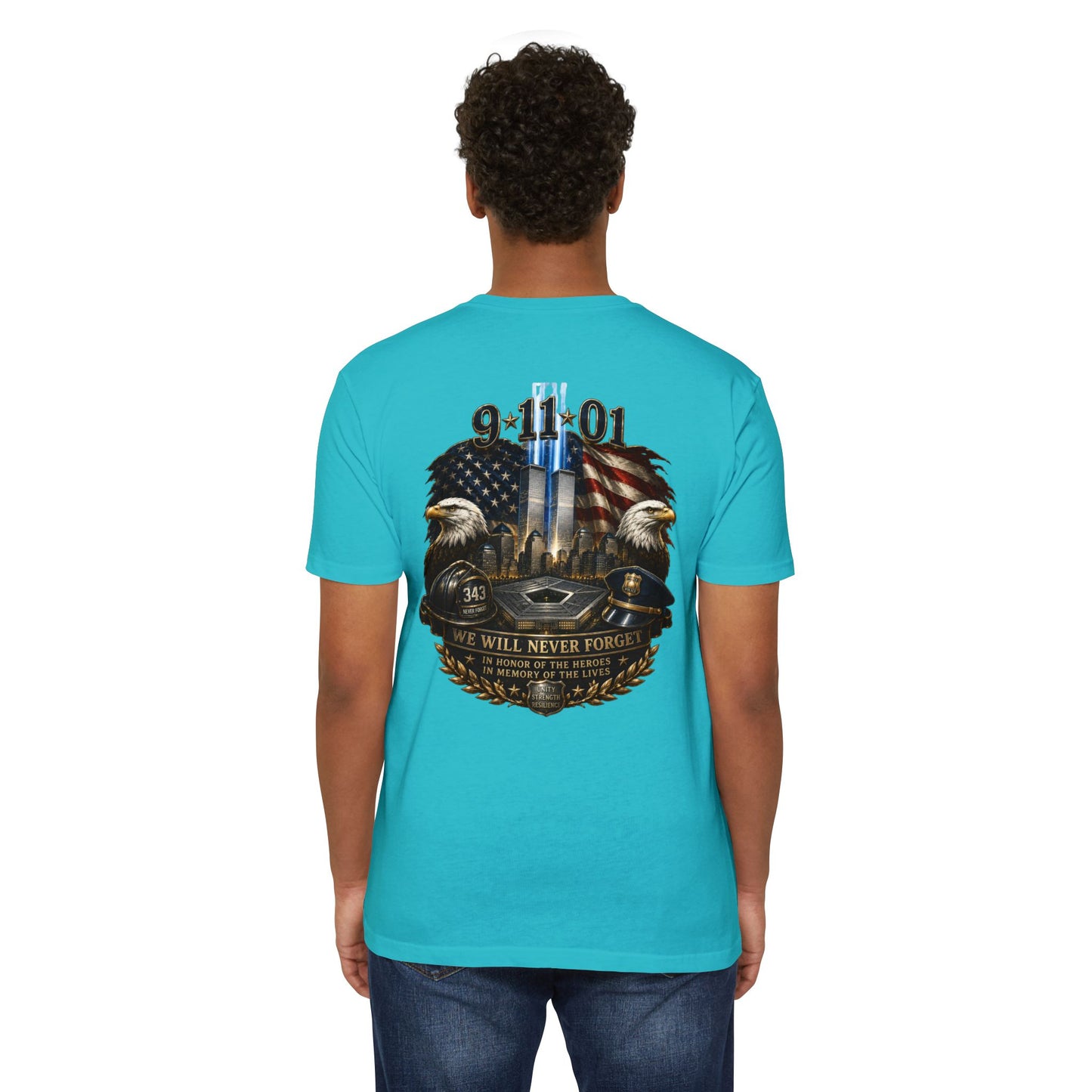 9/11 We Will Never Forget Memorial T-Shirt