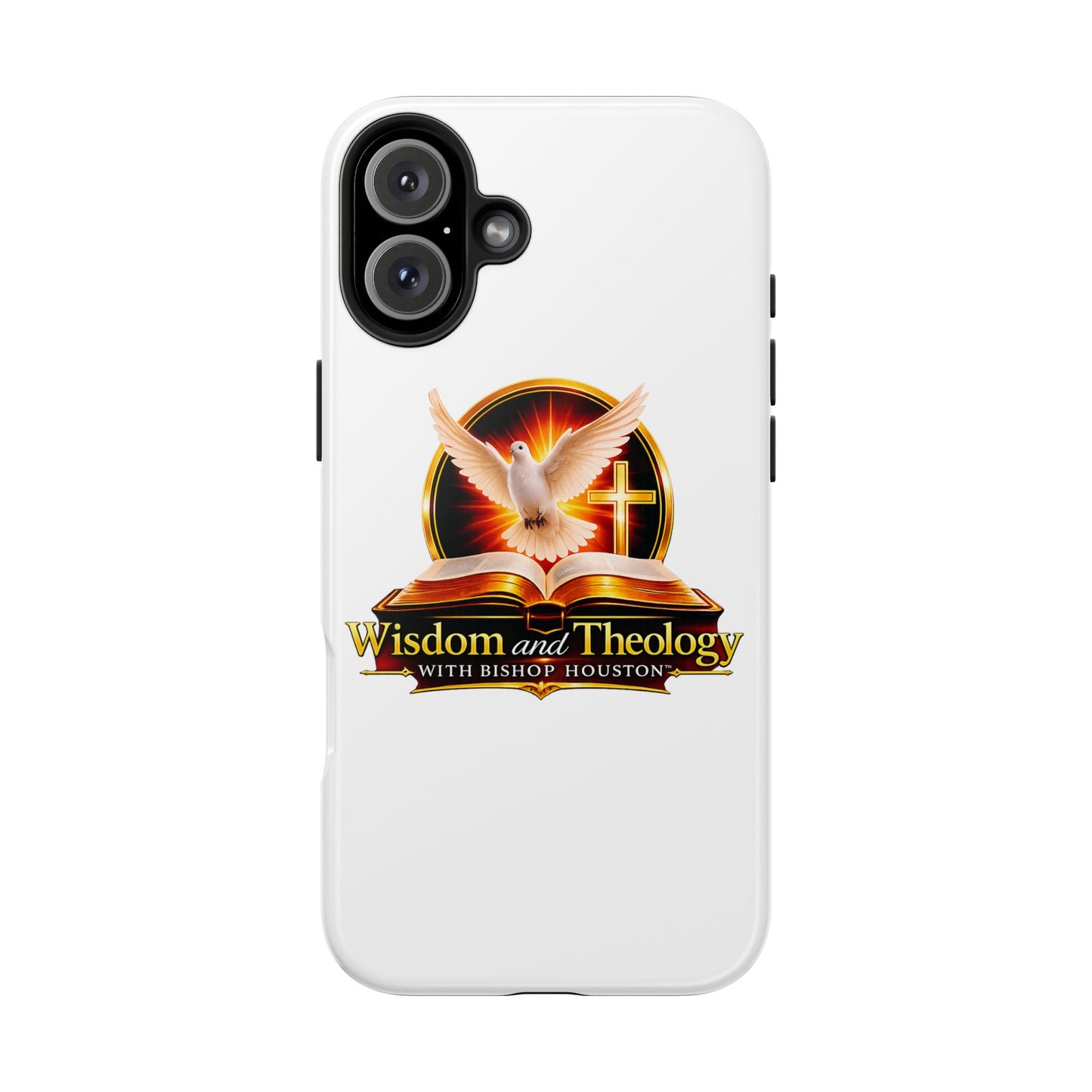 Wisdom and Theology Tough Phone Case — Christian Dove & Cross Design