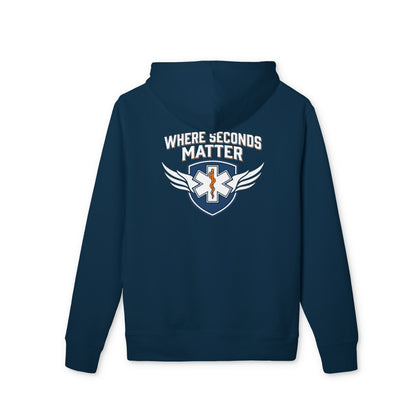 EMS Hoodie — "Where Seconds Matter" Emergency Medical Tech Pullover