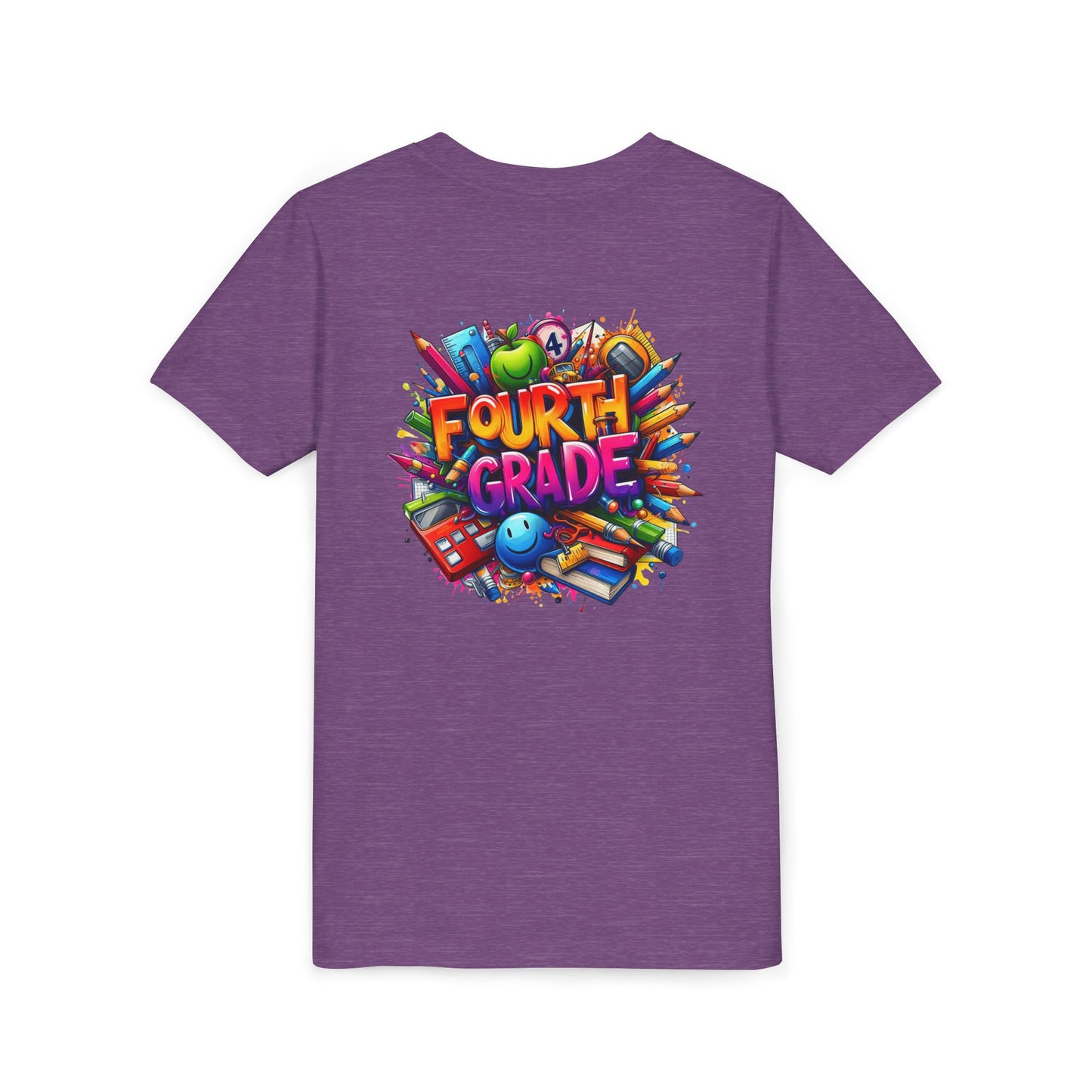 Fourth Grade Youth T‑Shirt – Colorful School Supplies Back to School Tee