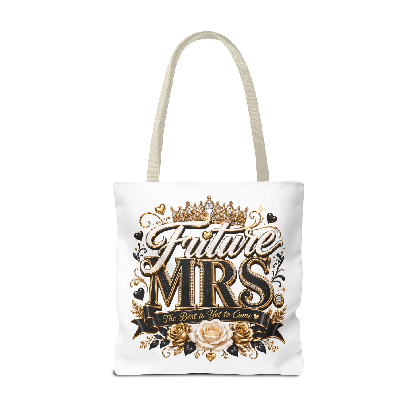 Future Mrs. Tote Bag — Bridal Bachelorette Gift Bag with Gold Crown Design
