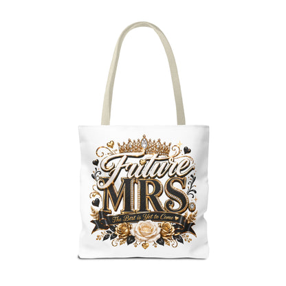 Future Mrs. Tote Bag — Bridal Bachelorette Gift Bag with Gold Crown Design