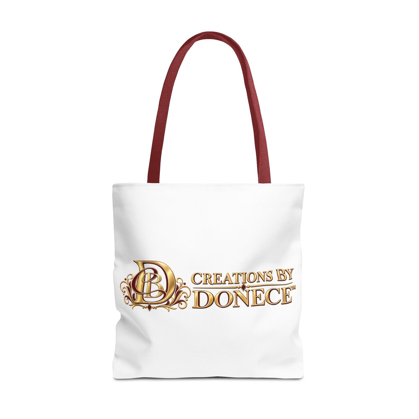 Creations by Donece Logo Tote Bag - Branded All-Over Print Canvas Tote