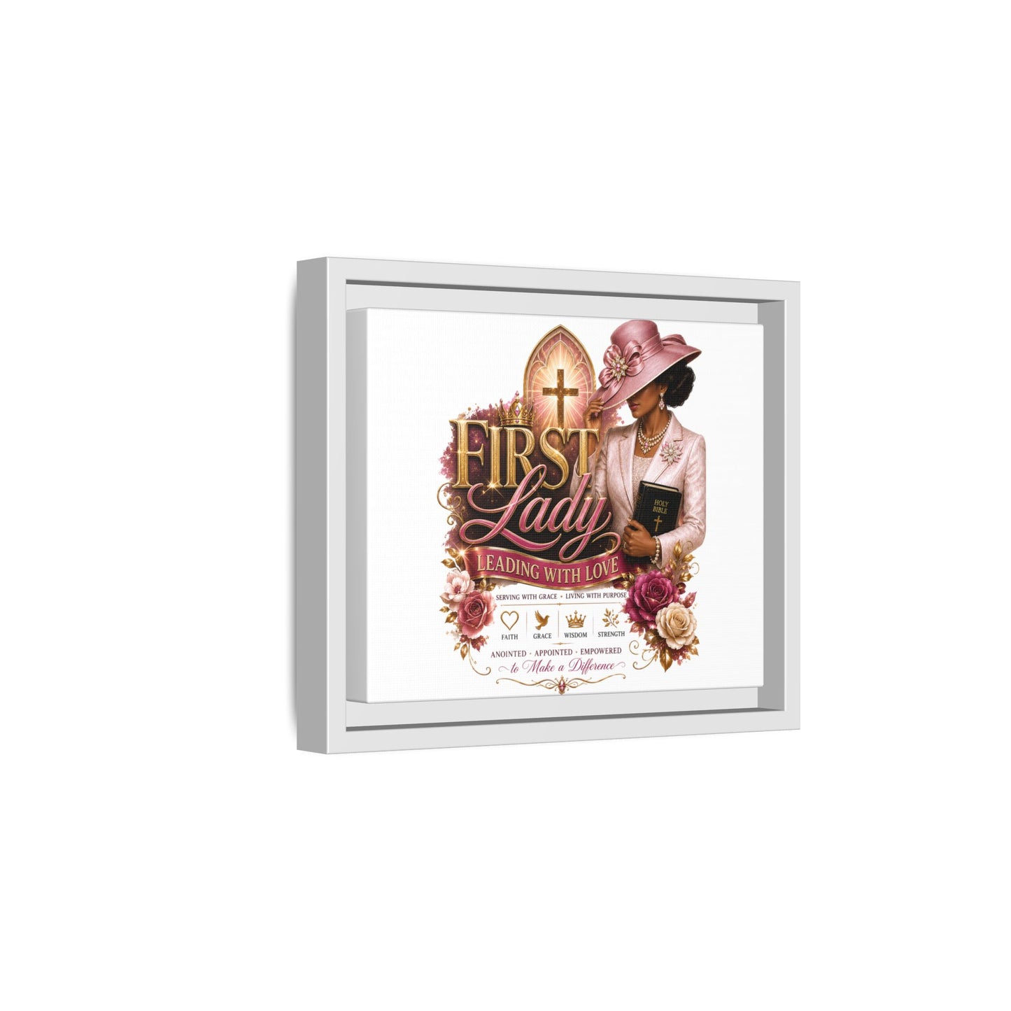 First Lady Faith Canvas Print — "First Lady: Leading With Love" Framed Matte Wall Art