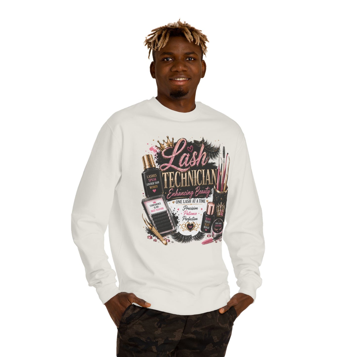 Lash Technician Crewneck Sweatshirt – Beauty Tools Graphic