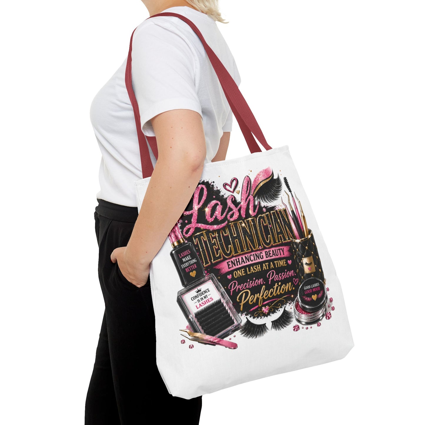 Lash Technician Tote Bag — Glam Beauty Artist Gift, ‘Lash Technician: Enhancing Beauty’ Design
