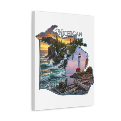 Michigan Scenic Canvas Print — Great Lakes Lighthouse Wall Art