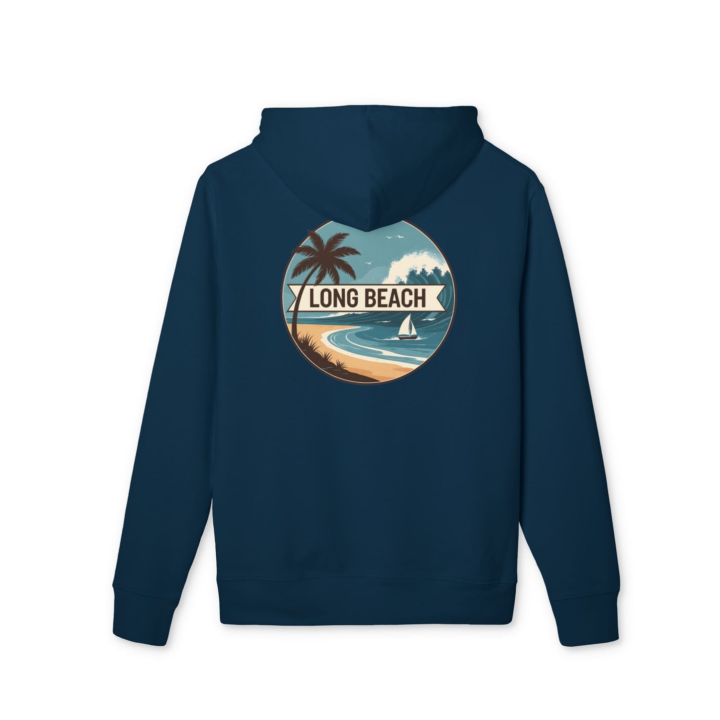 Long Beach Vintage Beach Hoodie — Retro Palm Tree Surf Pullover