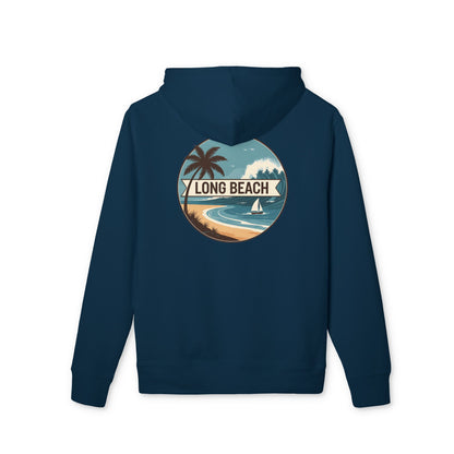 Long Beach Vintage Beach Hoodie — Retro Palm Tree Surf Pullover