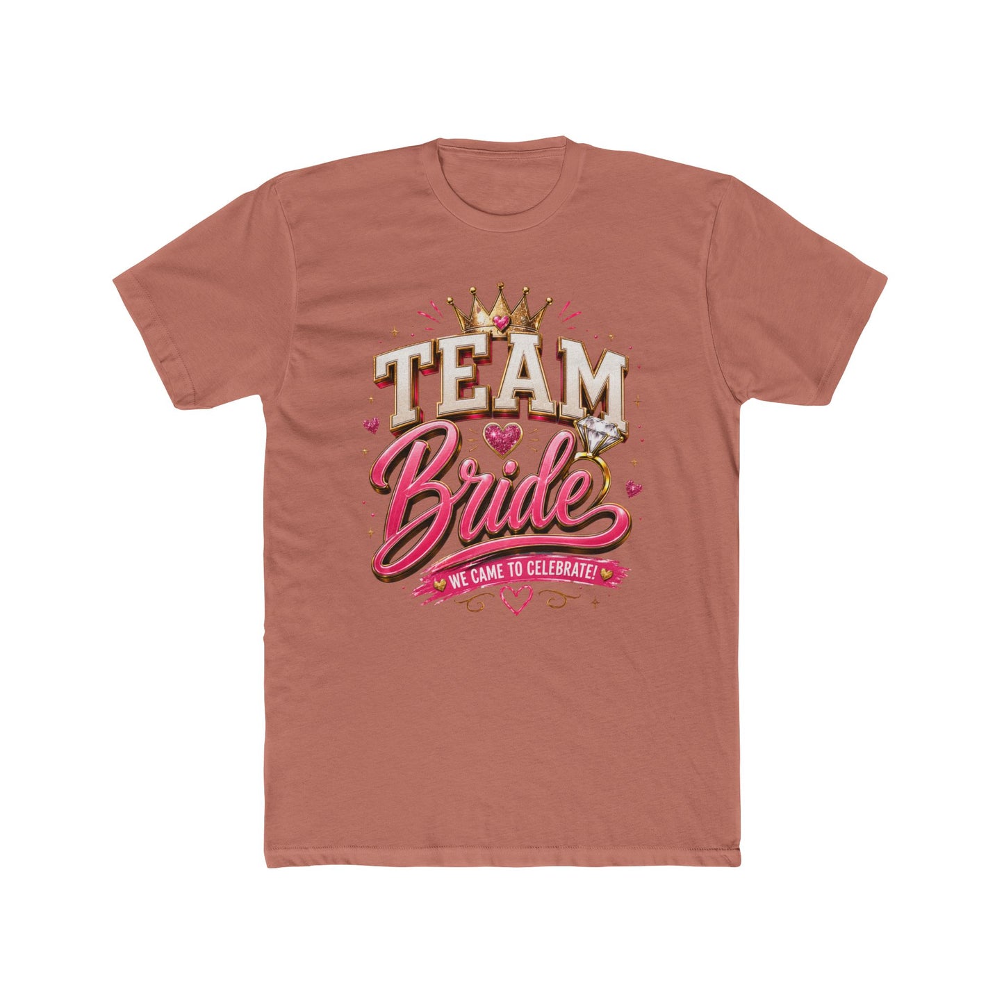 Team Bride T‑Shirt — Bachelorette Party Tee with Crown & Hearts